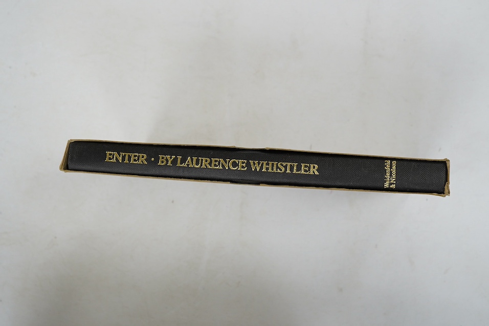 Whistler, Laurence - Enter. With an afterword by Christopher Booker. Limited Edition (of 50 numbered copies, signed by the author). decorated title and 5 plates; publisher's gilt pictorial cloth, in slipcase; Thompson, F